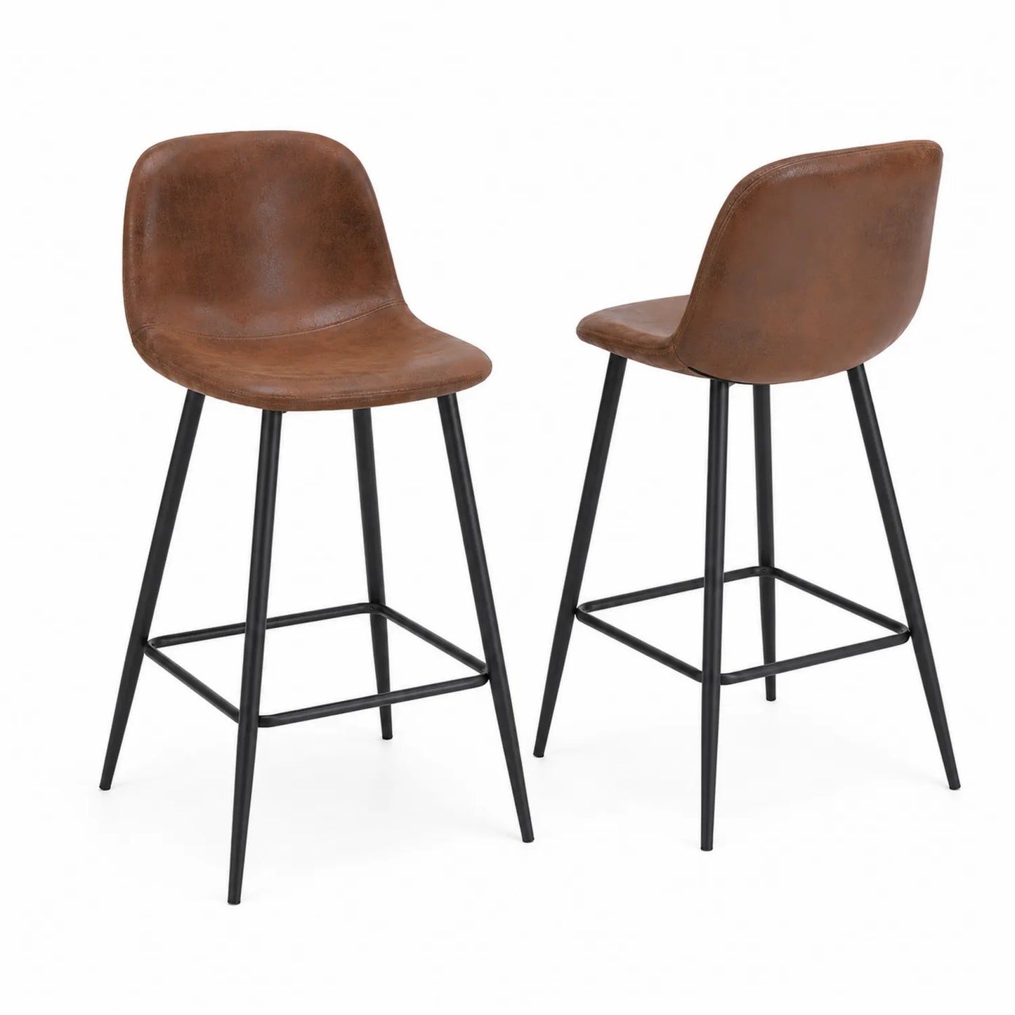 Set de 2 Taburetes de Poliuretano y Metal