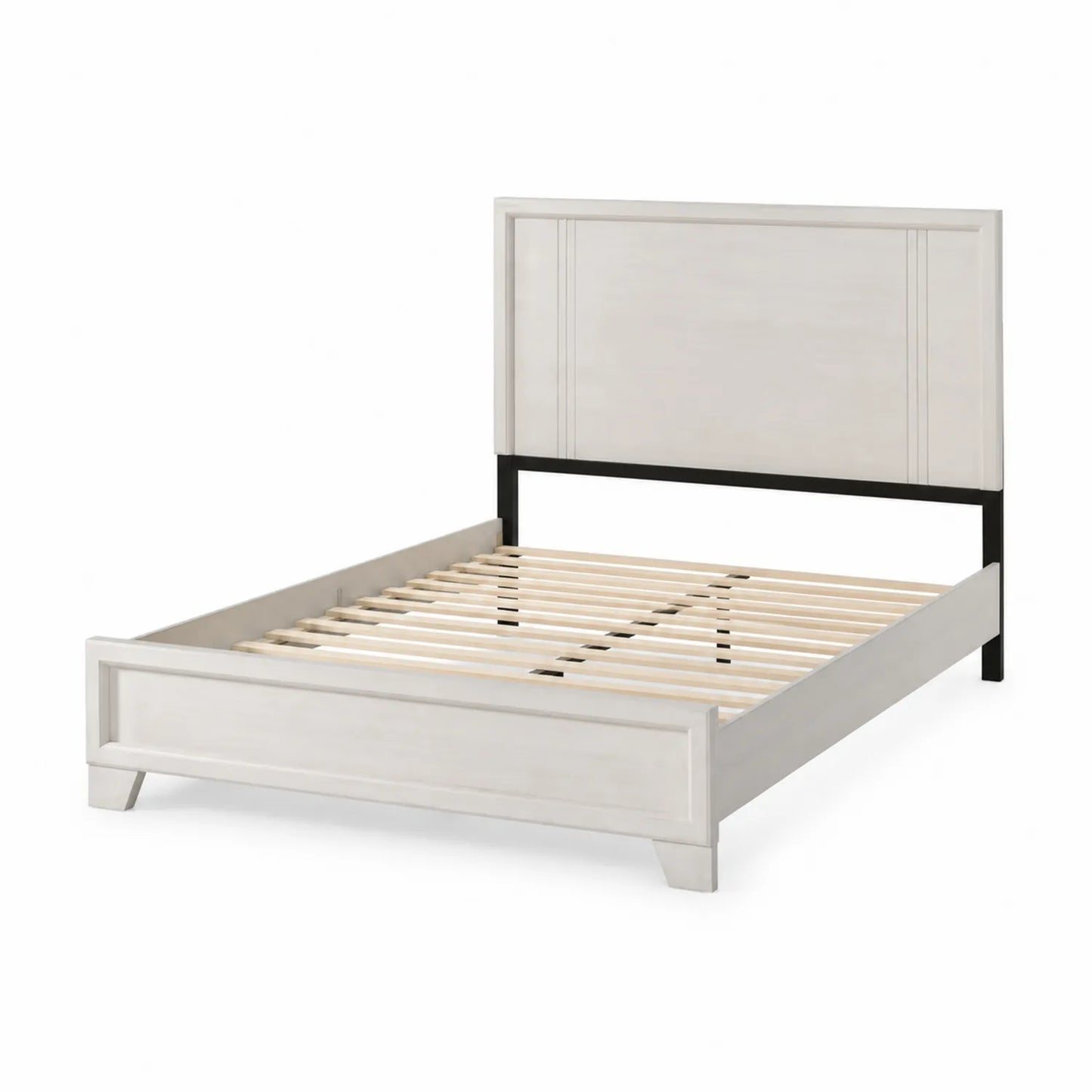Cama de Madera de Pino Blanca, 200x150 cm