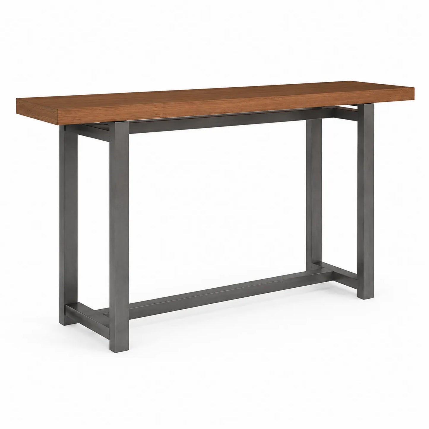 Mesa consola rectangular de madera y metal Marrón/Negro