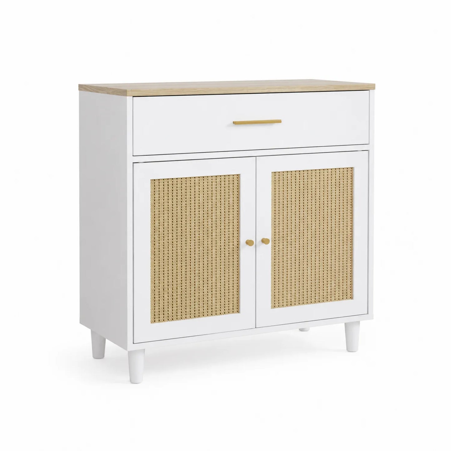Aparador de madera MDF con puertas de ratán