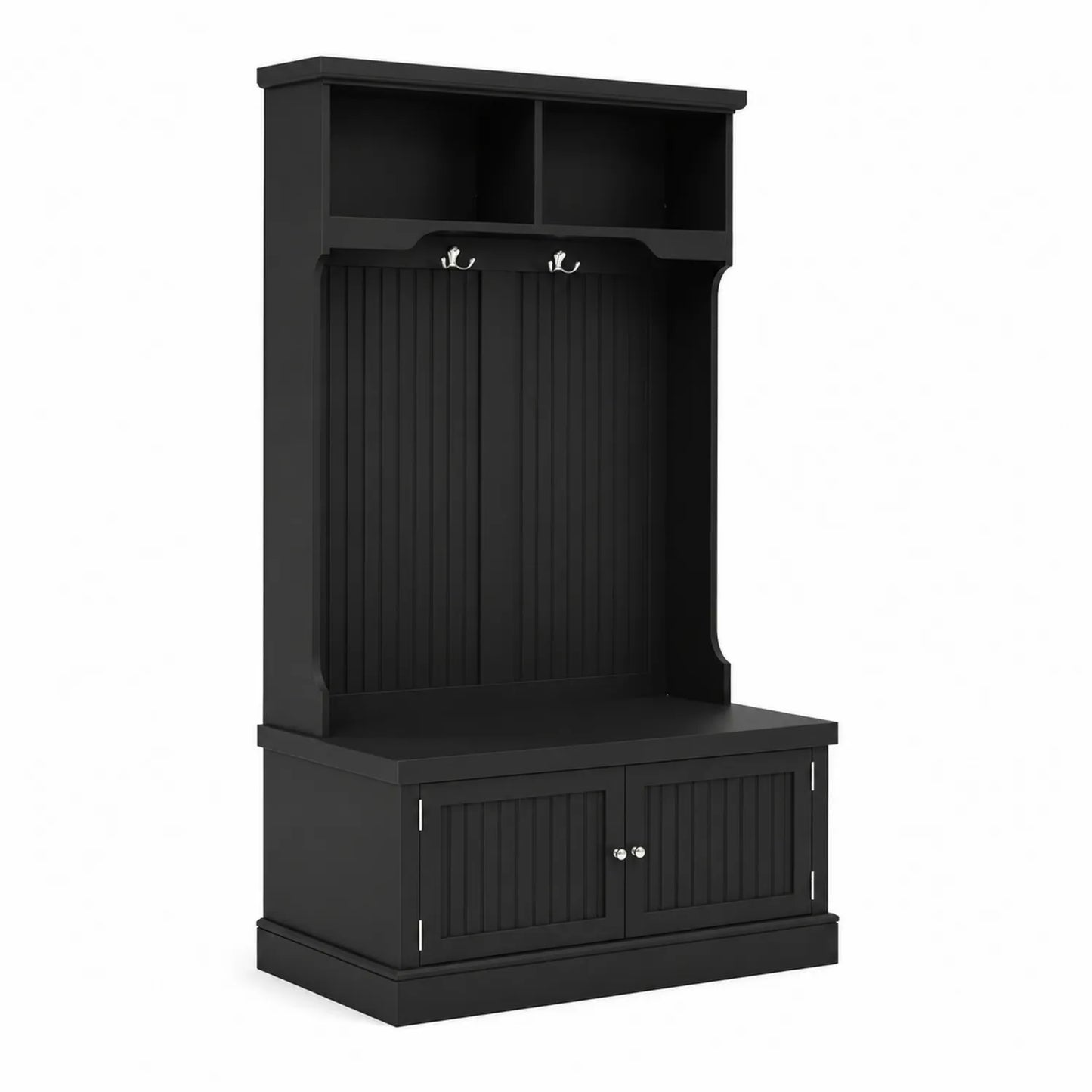 Perchero de Madera MDF Negra 185x90x40cm