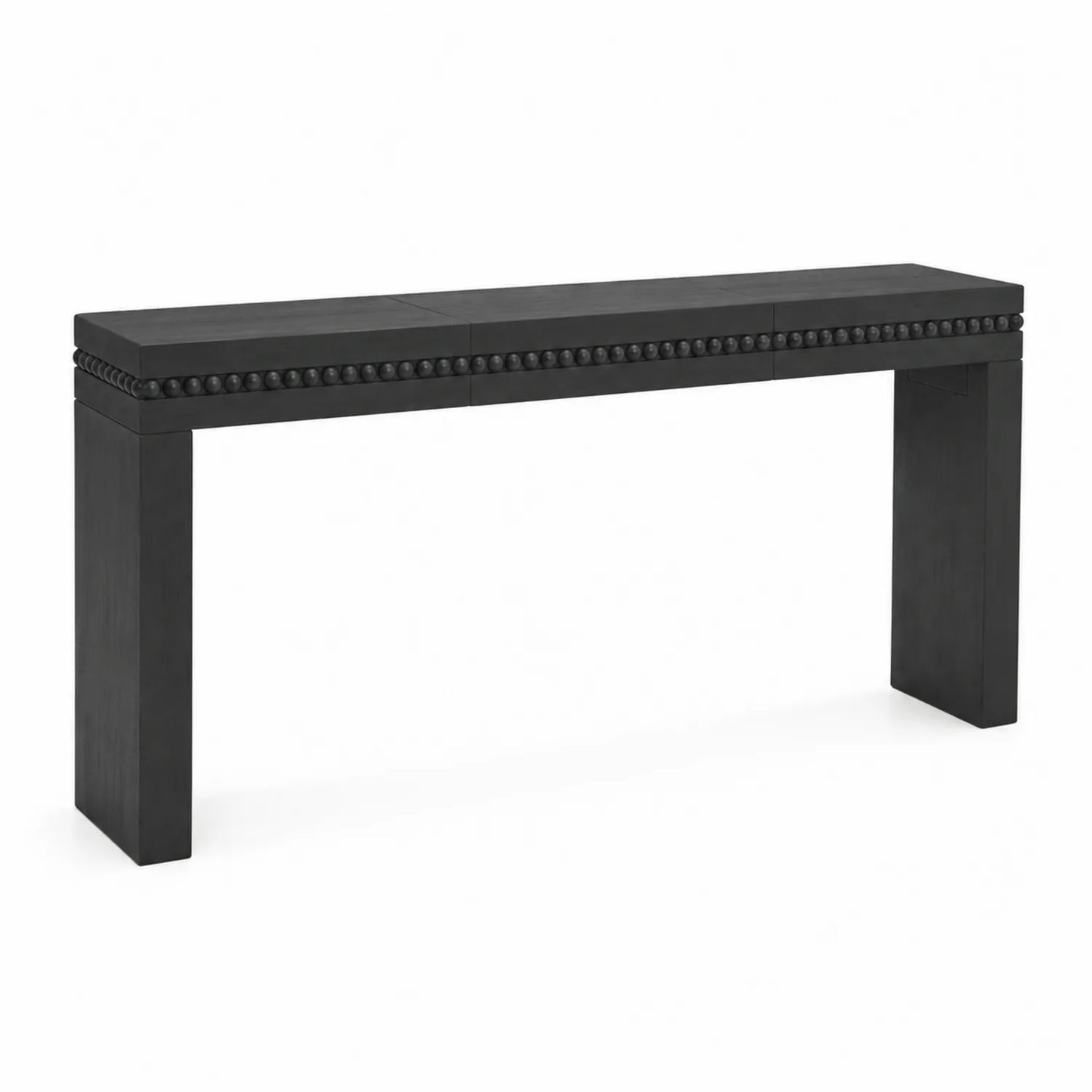Mesa Consola de Madera Negra con Detalles