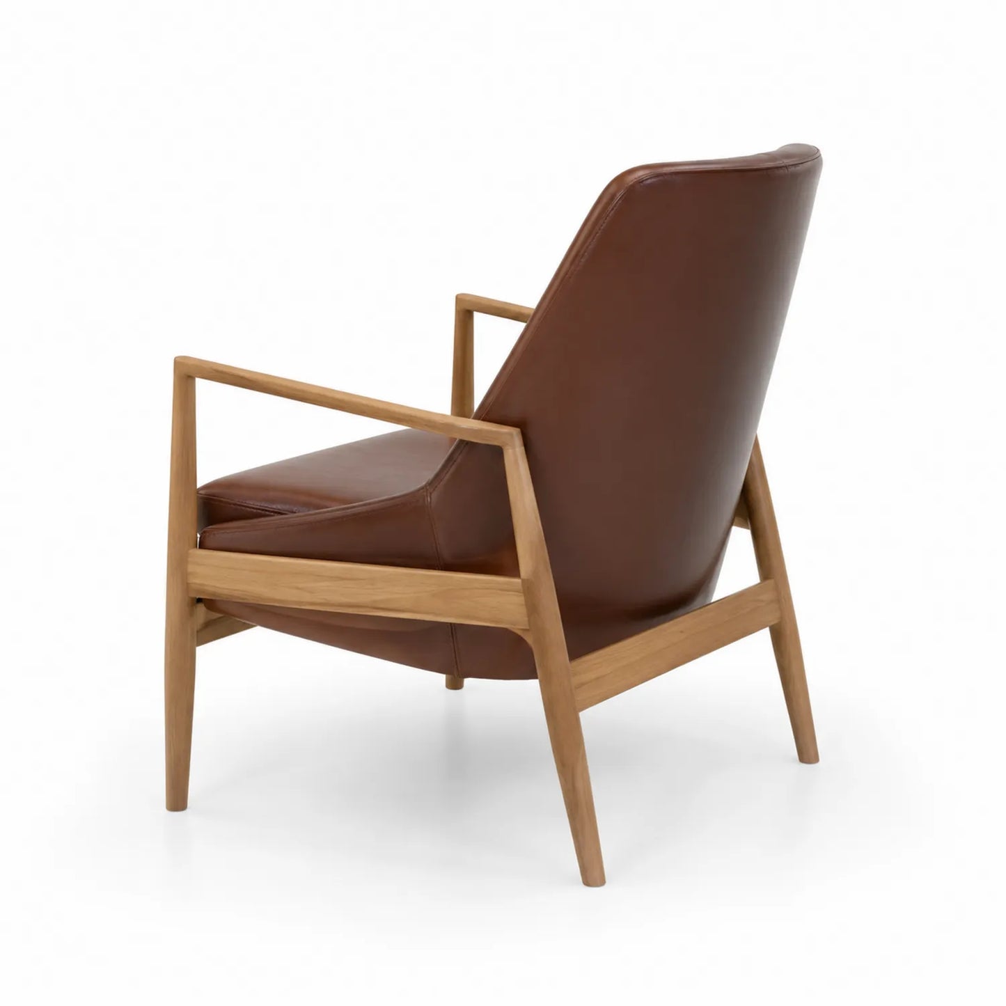 Silla de Madera con Tapizado de Cuero Sintético Marrón