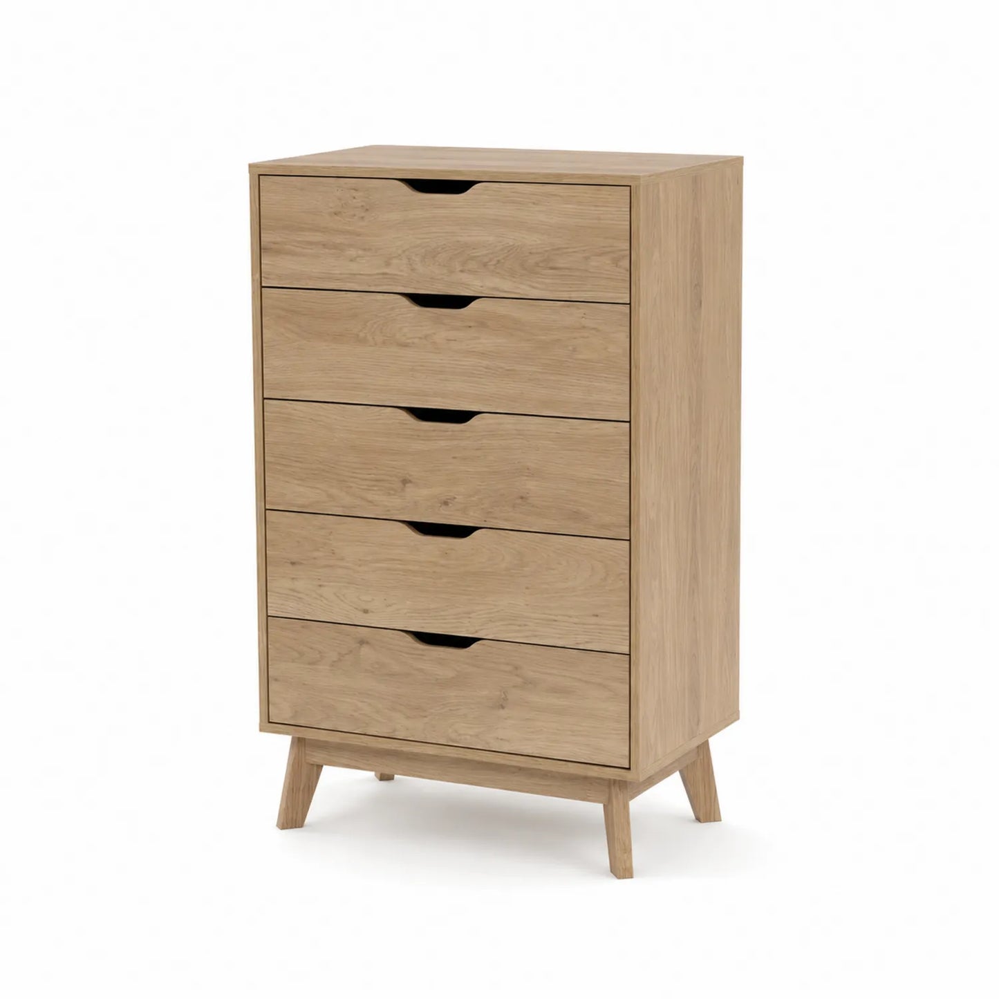 Cómoda de Madera de Roble con 5 Cajones