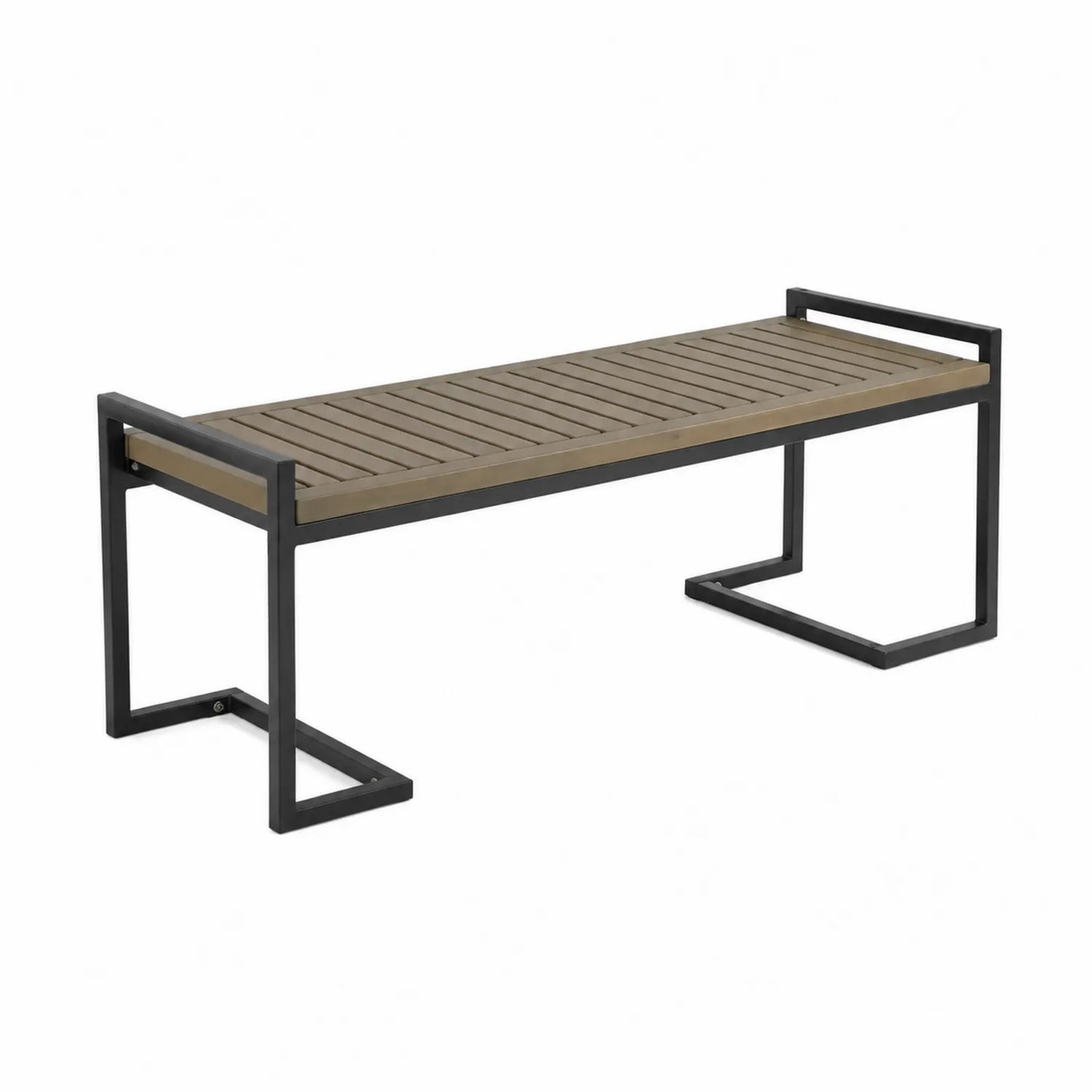 Banco de jardín 120 cm madera y metal negro
