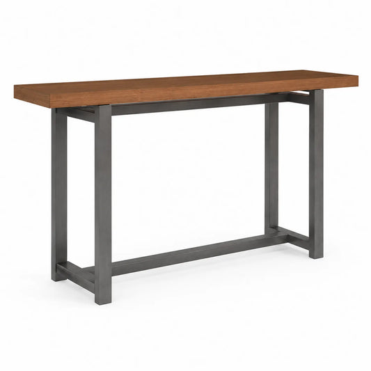 Mesa consola rectangular de madera y metal Marrón/Negro